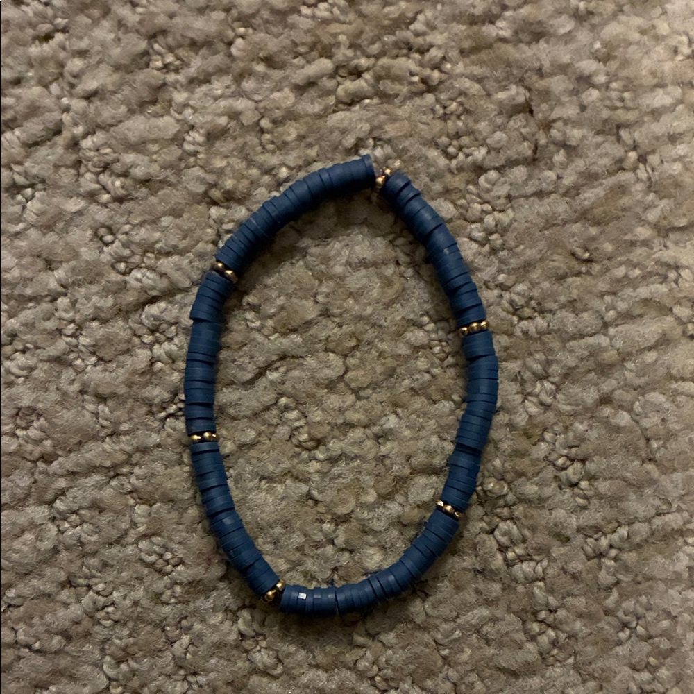 Elegant Navy and Gold Beaded Bracelet